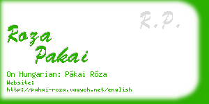 roza pakai business card